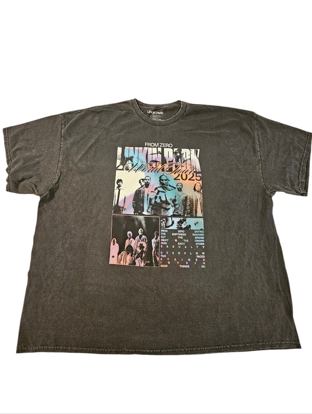 Linkin Park Gray Tee Band Shirt From Zero World Tour 2025 Sz XXXL New